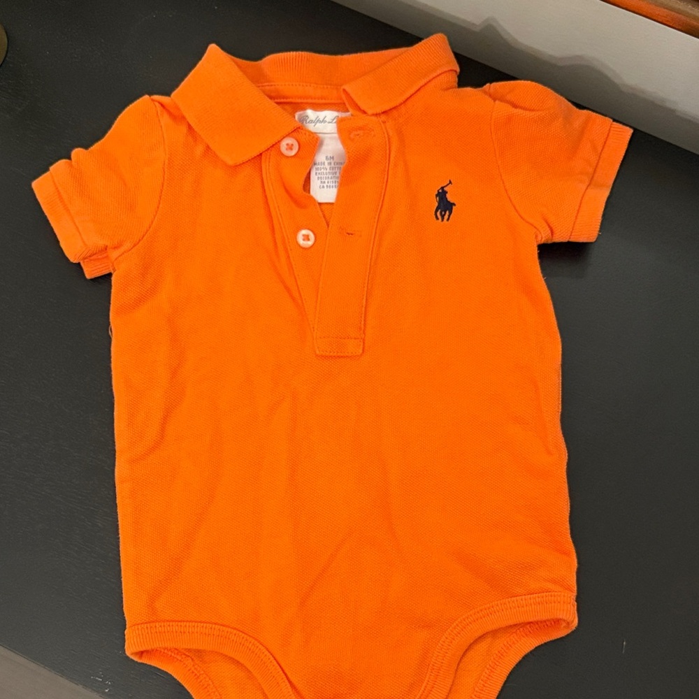 Ralph Lauren Vibrant Orange Baby Bodysuit